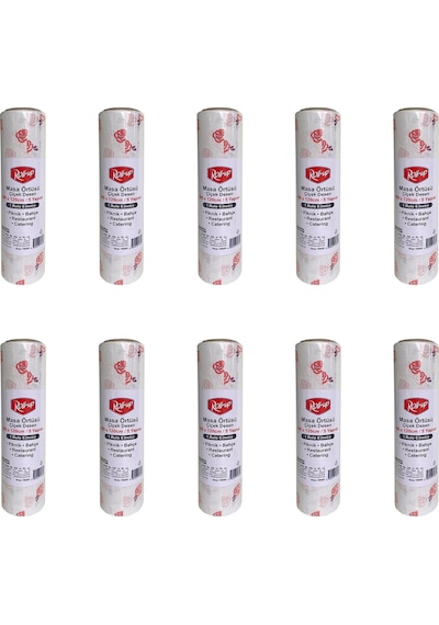 Roll-up Tek Kullanımlık Laminelli Çiçek Desenli Kağıt Masa Örtüsü - 100x150 Cm. - 16 Yaprak 10 Rulo