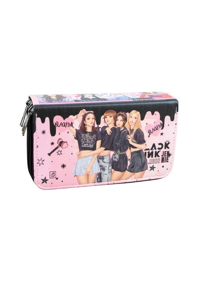 Kalem Kutusu Black Pink Blink Orginazer Vegan Deri Üç Bölmeli K