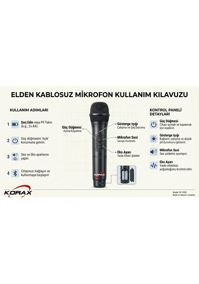 Korax Kx-max30 Plus Taşınabilir Bluetooth Hoparlör - 80w Telsiz El + Kablosuz Yaka Mikrofonlu Karaoke & Pa Sistemi, Tekerlekli