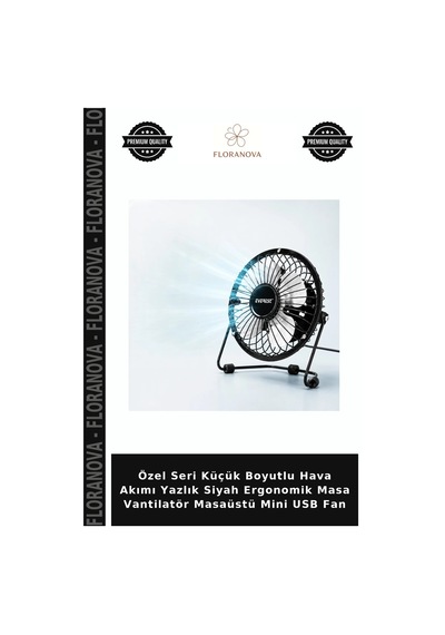 Özel Seri Küçük Boyutlu Hava Akımı Yazlık Siyah Ergonomik Masa Vantilatör Masaüstü Mini Usb Fan