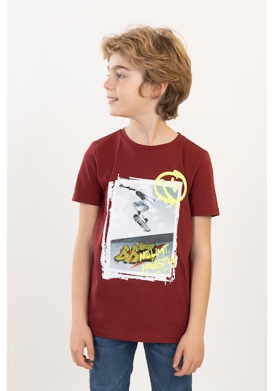 Brz Kıds Brz Kids Erkek Çocuk Baskılı Kısa Kollu T-shirt-bordo Bordo