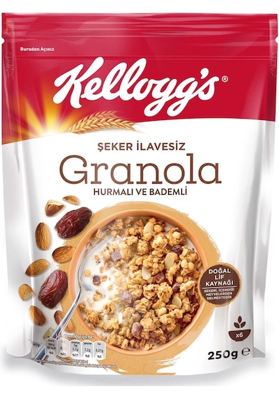 Kellogg's Şeker İlavesiz Hurmalı ve Bademli Granola 250 G