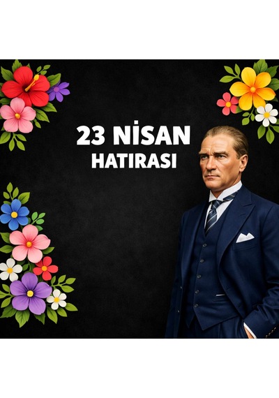 23 Nisan Ulusal Egemenlik Ve Çocuk Bayramı Premium Vinil Pano Süsü 160x160 Cm Tek Parça Okul Dekoru Model 14 7