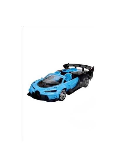 Bugatti Tasarımlı 1:14 Ölçekli Şarj Edilebilir 27 Mhz Uzaktan Kumandalı 28 Cm Spor Araba Mavi