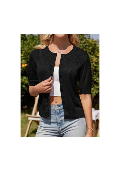 Youknitwear You Wanda %100 Pamuk Triko Hırka Siyah