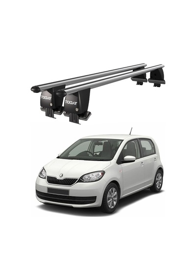 Royal Skoda Citigo 2012 Ve Sonrası Uyumlu Gri Kilitli Ara Atkı Port Bagaj Tavan Barı