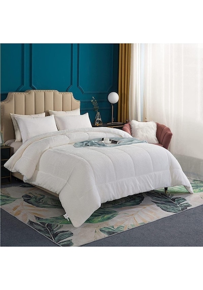 Ultra Yumuşak Tek Kişilik Çift Taraflı Wellsoft Peluş Yorgan Yıkanabilir 160x220 Krem Krem