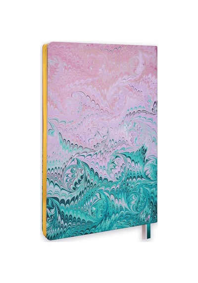19x25 Ciltli Ebru - Design No 08 Çok Renkli