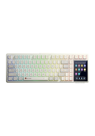 Aula L99 4" Akıllı Dokunmatik Ekranlı 3 Modlu Rgb Hot Swap Caramel Latte Switch Mekanik Kablosuz Oyuncu Klavyesi Bej