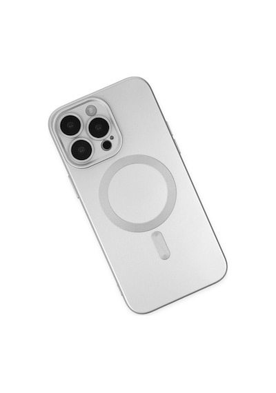 Newface Apple iPhone Uyumlu 13 Pro Kılıf Moshi Lens Magneticsafe Silikon Glblseme - 76 - Gümüş