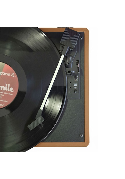 Record Master Rm-311 Pikap - Tüm Plaklar İle Uyumlu- Power Banklere Bağlanarak Kullanılabilme Kahverengi