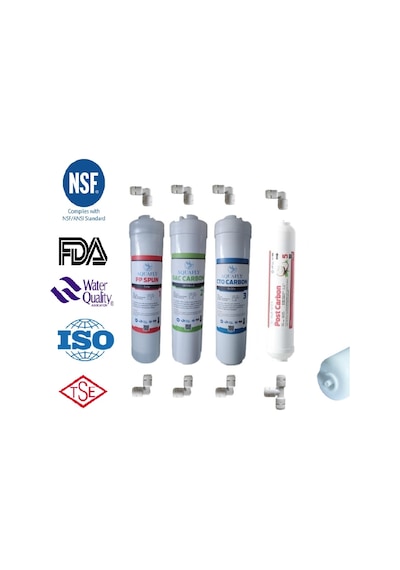 AQUA FLY 12" Inline Filtre 4Lü Set KAPALI KASA CİHAZ UYUMLU ( MEMBRANSIZ )