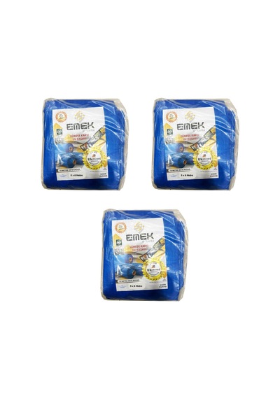 Emek Çadır Kumaşı Branda Tente Uv Güneşlik Gölgelik Koruma Yağmur Su Geçirmez - 5x6 Metre - 3 Paket