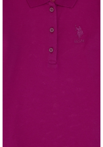 U.S. Polo Assn. Kız Çocuk Fuşya Polo Yaka Basic Sweatshirt 50316836-VR023