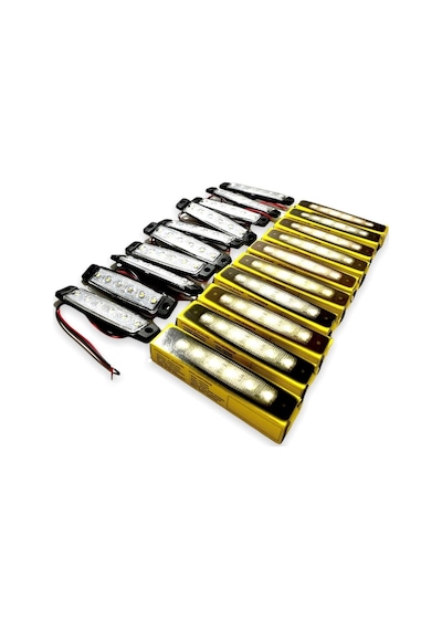 Ahmet Otomotiv Sanel 10 Adet 6 Ledli Beyaz Parmak Led 24v Lamba Basamak Aydınlatma