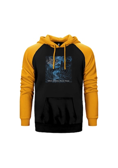 Dark Funeral Where Shadows Forever Reign Sarı Renk Reglan Kol Kapşonlu Sweatshirt Sarı