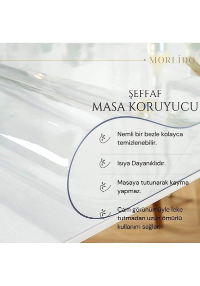 Şeffaf Kalın Masa Örtüsü Çok Renkli