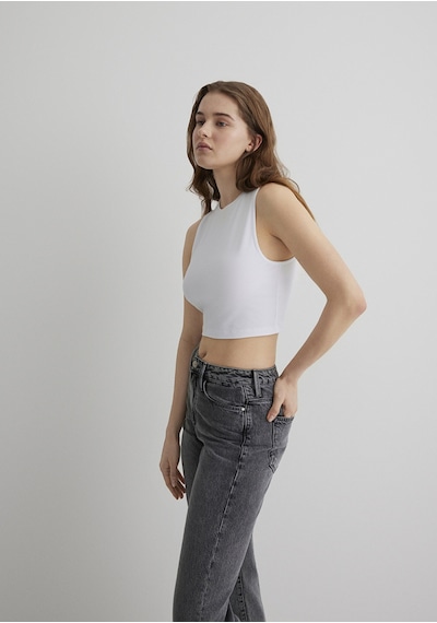 Mavi - Beyaz Crop Top 1610786-620 Beyaz