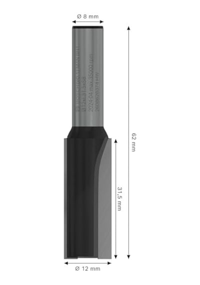 Için Standart Yiv Frezesi Ahşap Için Ø 12 Mm Çalışma Uzunluğu 32 Mm El Frezesi Aksesuarı