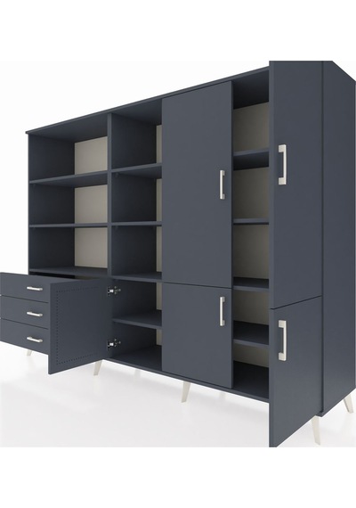 Hyperion Dolap 11 Raflı 3 Çekmeceli 5 Kapaklı 220x44x163 Antrasit Antrasit-antrasit Hyperion Dolap 11 Raflı 3 Çekmeceli 5 Kapaklı 220x44x163 Antrasit Antrasit-antrasit