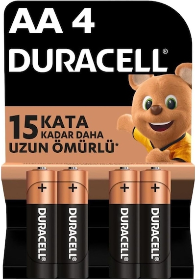 Duracell LR6/MN1500 1.5 V Alkalin AA Kalem Pil 4'lü Paket
