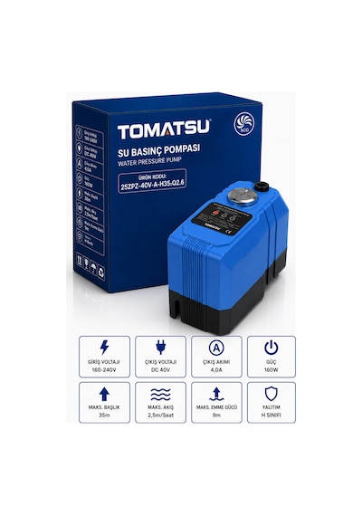 Tomatsu 3 Kat 3 Daire Akıllı Su Basınçlandırma Otomatik Hidrofor 35 Metre Basma - Sıcak Ve Soğuk Suya Uygun