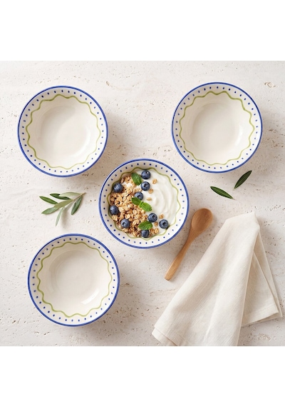 Güral Zeytindalı Desenli 14 Cm 4lü Çorba Ve Salata Kasesi Çok Renkli