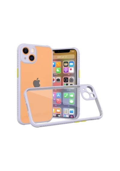 Newface Apple İphone 13 Mini Kılıf Miami Şeffaf Silikon - Lila