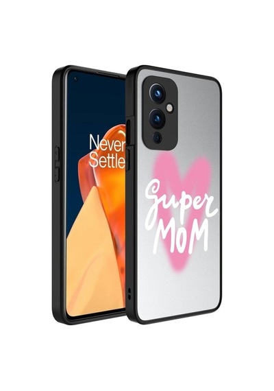 One Plus 9 Kılıf Aynalı Desenli Kamera Korumalı Parlak Zore Mirror Kapak Süper Anne