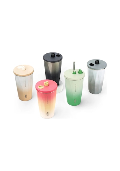 Tyeso Candy Tumbler Vakumlu Paslanmaz Çelik Termos 600 Ml-Siyah