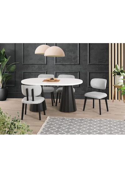 Uyar Beyaz 4 Adet Rüya Sandalye 90 160+30 Pota Açılabilir Masa Ta
