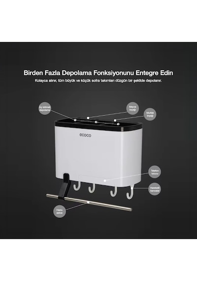 Ecoco Duvara Yapışkanlı Çatal Kaşık Bıçak Mutfak Düzenleyici