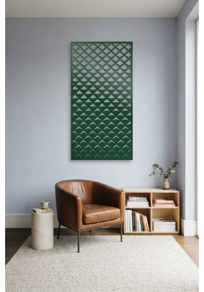 Pul Dekoratif Panel Metal Duvar Tablosu - Duvar Sanatı - Duvar Dekoru - Yeşil