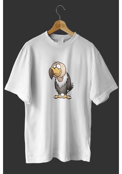 Noıssey -wed Akbaba Tasarım Baskılı Oversize T-shirt Tişört Beyaz