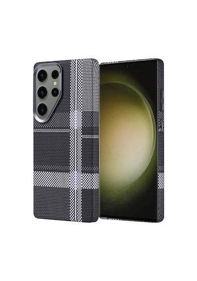 Samsung Uyumlu Galaxy S25 Ultra Kılıf Ultra İnce Magsafe Karbon Fiber Görünümlü İnce Hafif Systemcom Siyah