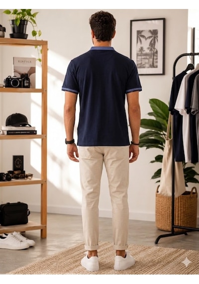 Erkek Lacivert Polo Yaka T-shirt