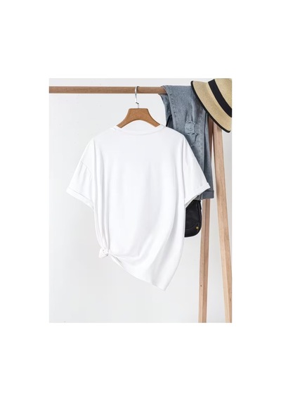 Just Breathe Serisi Baskılı Kompackt T-shirt Beyaz
