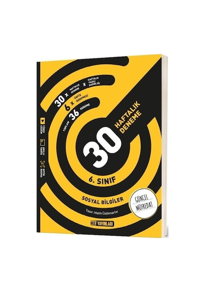6. Sınıf Sosyal Bilgiler 30 Haftalık Kazanım Denemeleri Hız Yayınları
