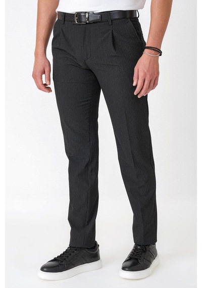Comfort Fit Rahat Kalıp Pileli Esnek Pamuklu Çizgili Koyu Siyah Jogger Pantolon P 1218 K.siyah Comfort Fit Rahat Kalıp Pileli Esnek Pamuklu Çizgili Koyu Siyah Jogger Pantolon P 1218 K.siyah