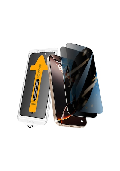 Apple Uyumlu   iPhone 14 Mkst 2.5d Oliv Privacy Temperli Cam Ekran Koruyucu + Kolay Uygulama Aparatı - Siyah