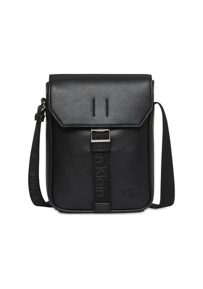 Calvin Klein Cargo Flap Reporter, Ub1 Siyah Erkek Postacı Çantası