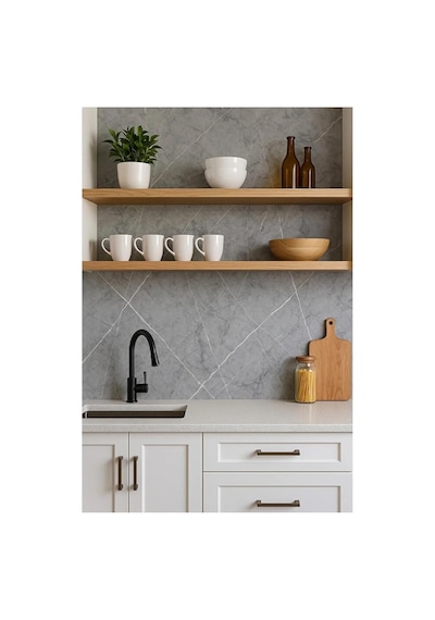 Ukab Dekor 20 Adet 30x60 Cm Gri Mermer Desenli Kendinden Yapışkanlı Esnek Köpük Pvc Panel Gri 30 X 60