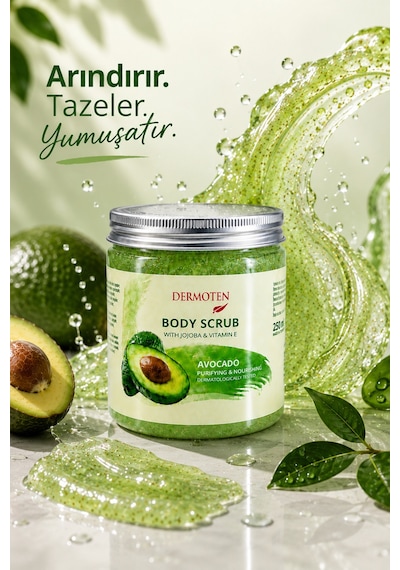 Body Scrub Avokado Özlü Besleyici Arındırıcı Nemlendirici Vücut Peelingi 250 Ml