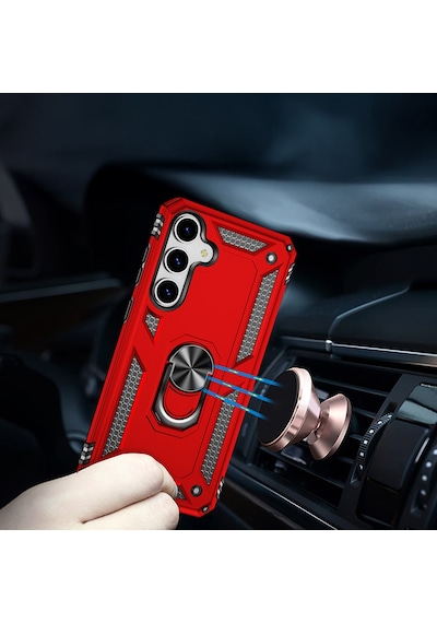 Galaxy Uyumlu S25 Plus Kılıf Tchs Vega Kapak - Kırmızı Kirmizi