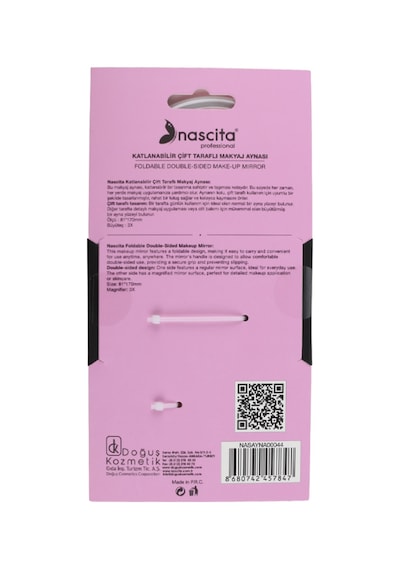 Nascita Çift Taraflı Katlanabilir Büyüteçli 81x170mm Makyaj Aynası Nasayna00044 Çok Renkli