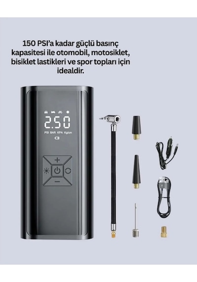 Yk Desıgn Eg-216 Taşınabilir Akıllı Kablosuz Hava Kompresörü - Dijital Ekranlı Şarj Edilebilir Lastik Şişirme Pompası Siyah Yk Desıgn Eg-216 Taşınabilir Akıllı Kablosuz Hava Kompresörü - Dijital Ekranlı Şarj Edilebilir Lastik Şişirme Pompası Siyah