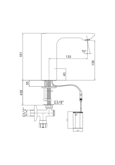 Eca Compact Fotoselli Lavabo Bataryası Pilli 108108037 Çift Su Girişli