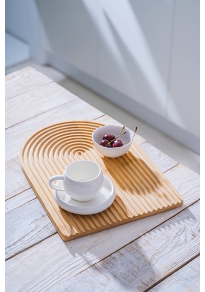 Acar Bambu Sunum Tabak - 33 Cm Kahverengi