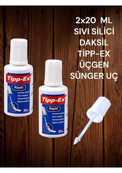 2 Adet 20 Ml Daksil Sıvı Silici Sünger Üçgen Uç Tipp-ex