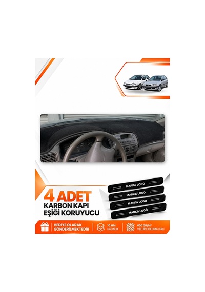 Toyota Corolla Terra E110 1997-2002 Uyumlu Torpido Koruma Kılıfı Halısı Örtü - Siyah
